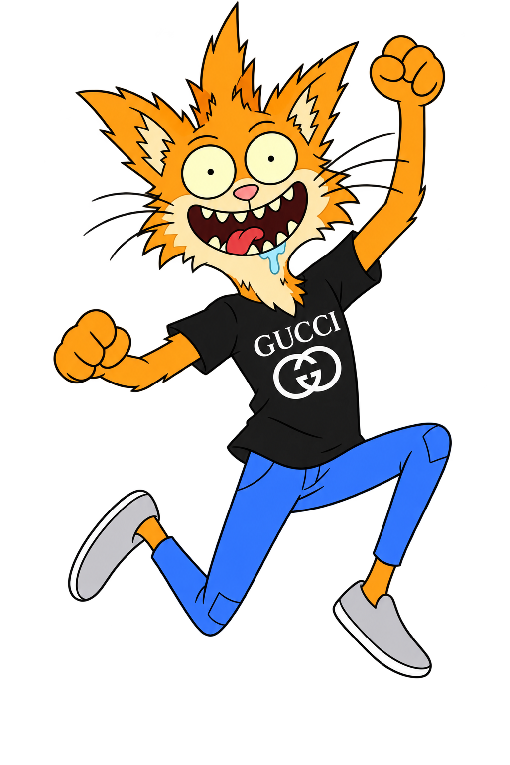 Gucci Squanchy jumping with excitement